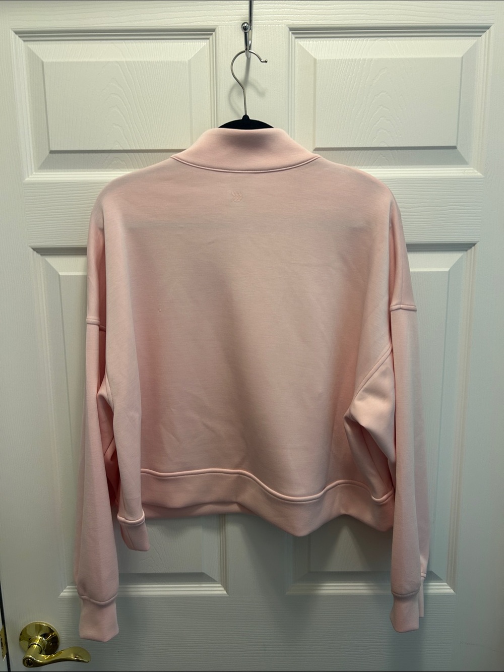 Women's Light Pink Quarter-Zip Pullover Sweatshirt - Picture 3 of 4